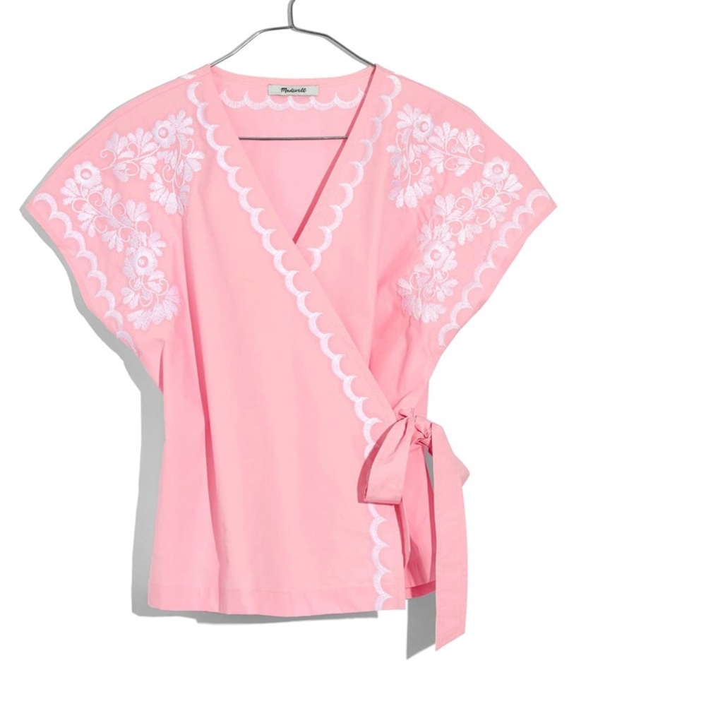 Madewell Pink Kimono Wrap Top, XXS